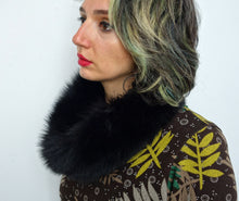 Load image into Gallery viewer, Black Headband made from fox fur