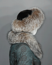 Load image into Gallery viewer, Style 21 Crystal fox fur hat with sheared mink crown # A 1