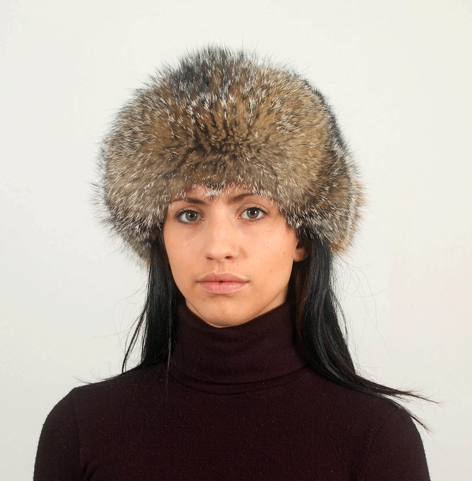 Style 6000 Fur Trooper Hat made with Grey Fox fur 25 1/2 inches