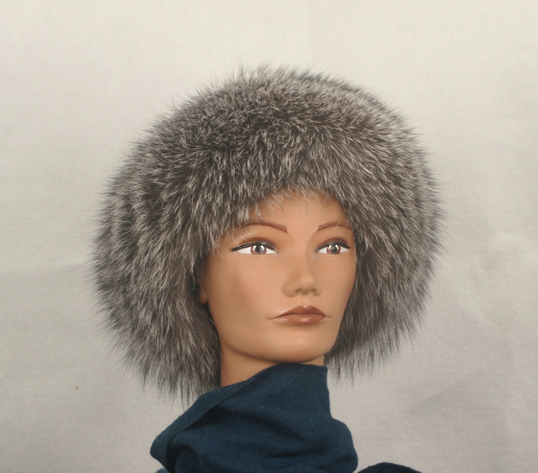 Style 21  Hat made with Indigo Fox fur and Fur Crown