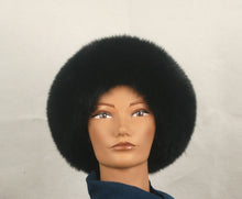 Load image into Gallery viewer, Style 21 Hat made with Black fox fur and Sheared Mink Crown
