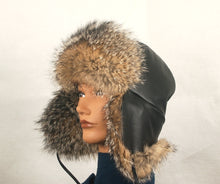 Load image into Gallery viewer, Style 6000  Fur Trooper Hat made with Grey Fox fur
