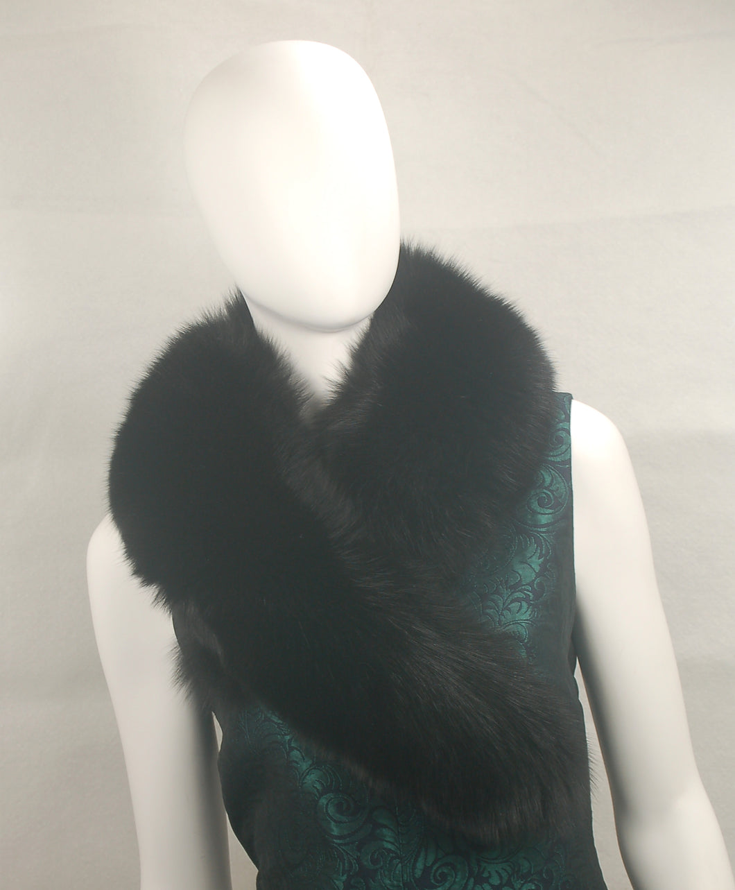 Collar Large Shawl style made from black fur # 201