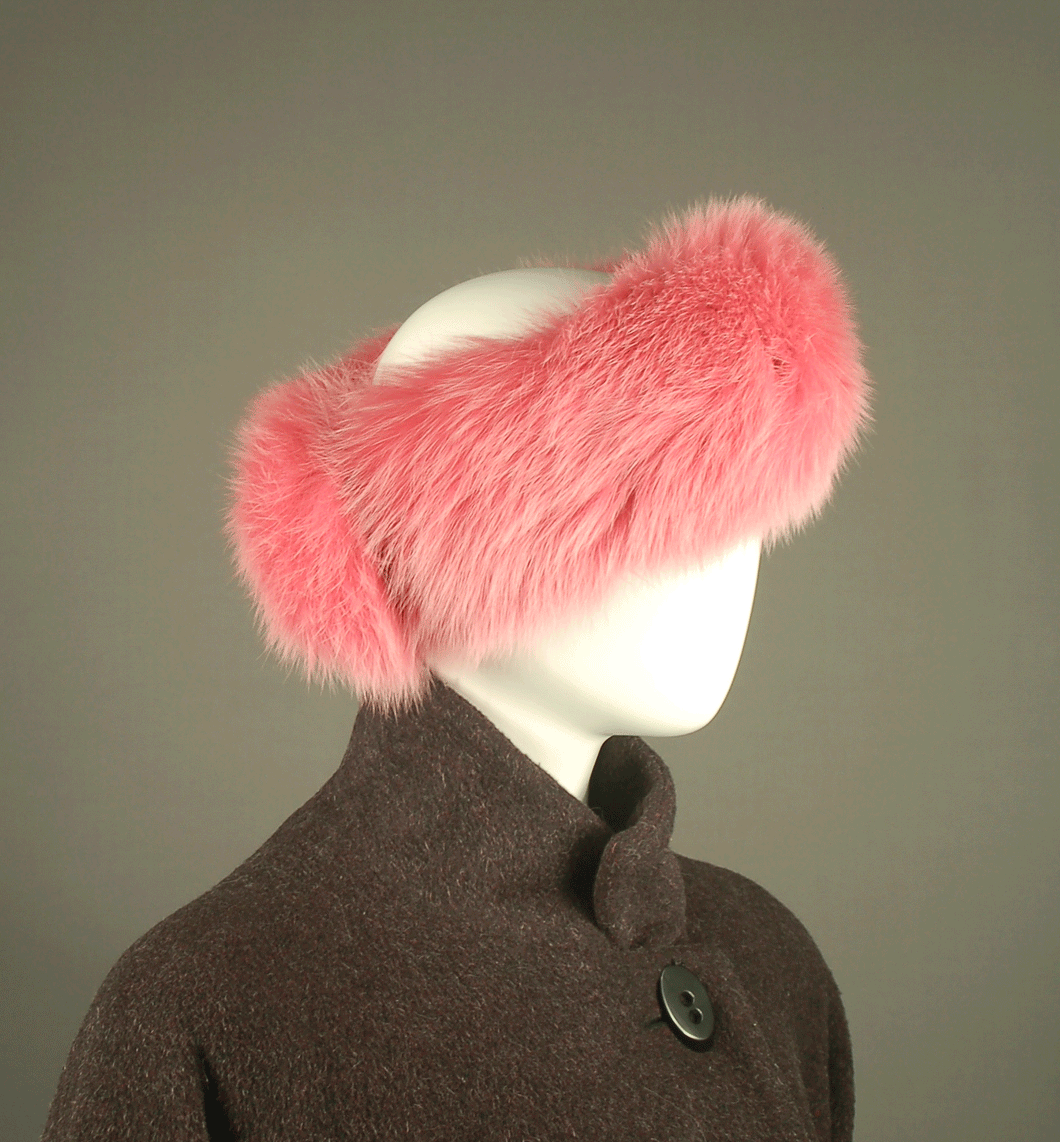 Fur Headband made with Rose Bonbon Fox fur