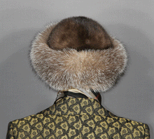 Load image into Gallery viewer, Style 21 Crystal fox fur hat with mink fur  crown # A 3
