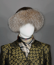 Load image into Gallery viewer, Style 21 Crystal fox fur hat with mink fur  crown # A 3
